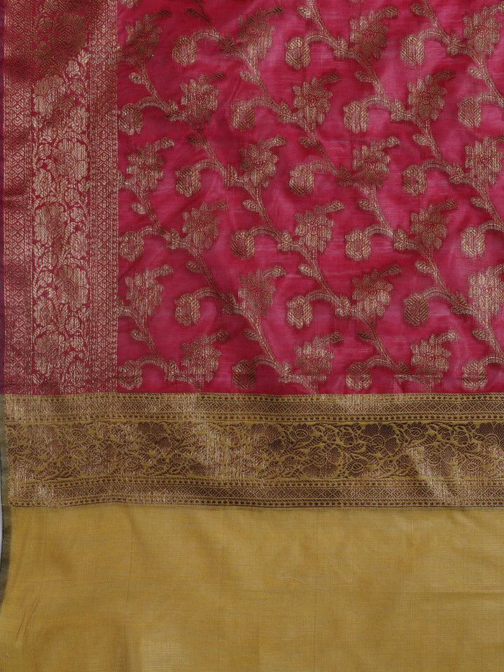 Banarasi Chanderi Unstitched Suit With Dupatta