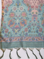 Kantha Work Chanderi Unstitched Suit With Dupatta