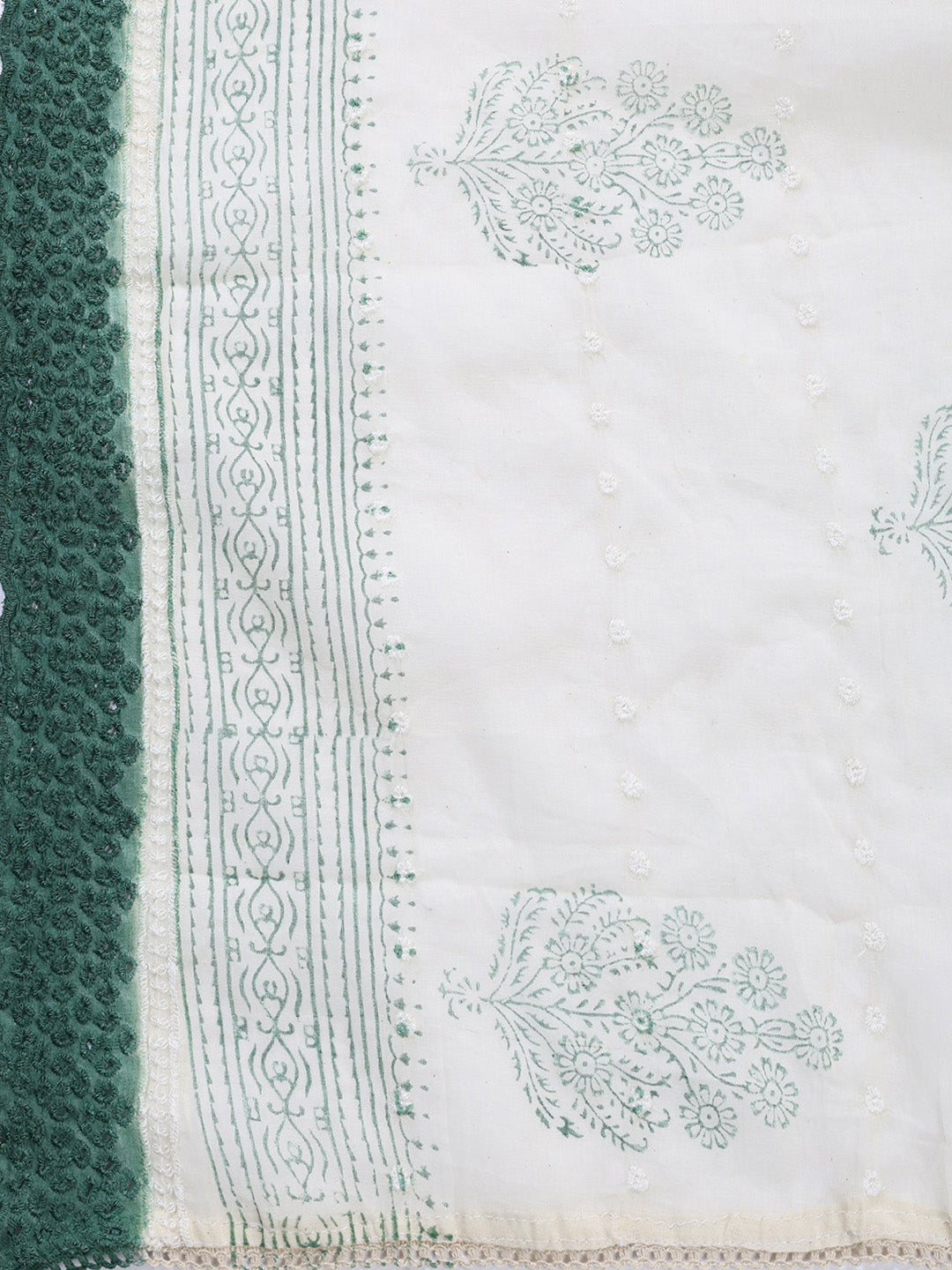 Neck Embroidered Cotton Blend Unstitched Suit With Dupatta