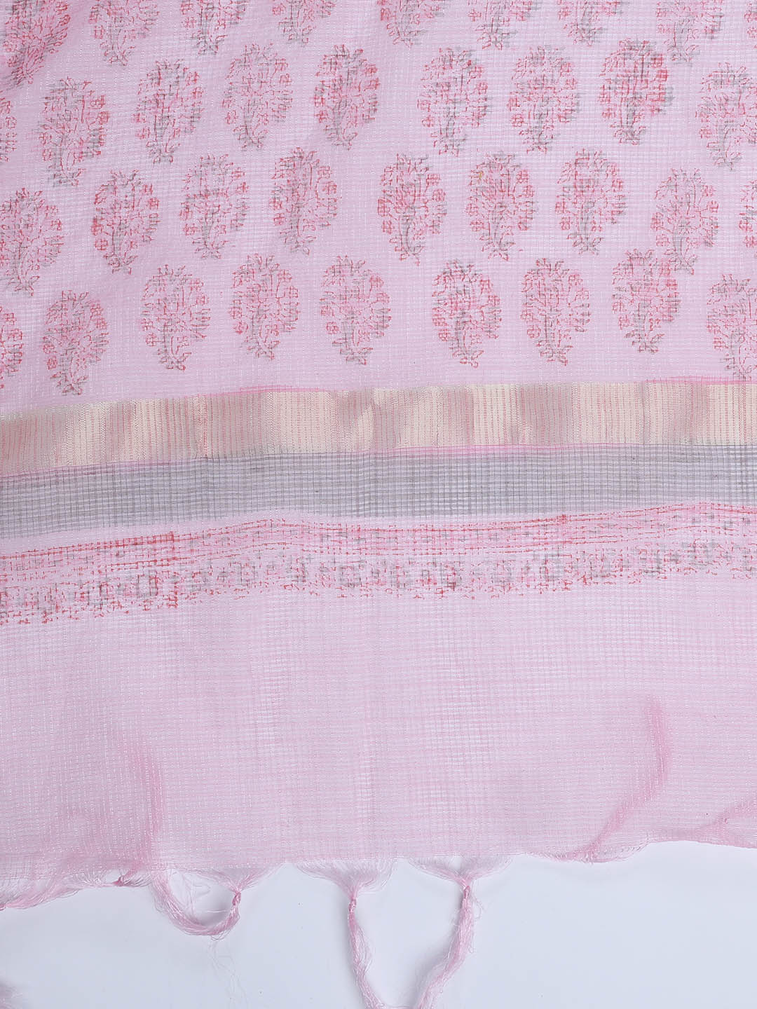 Neck Work Cotton Blend Unstitched Suit With Dupatta