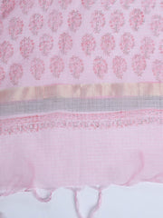 Neck Work Cotton Blend Unstitched Suit With Dupatta
