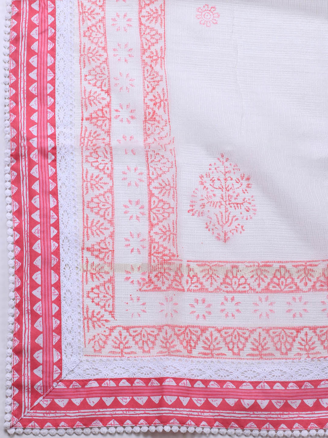 Printed Cotton Blend Unstitched Suit With Dupatta