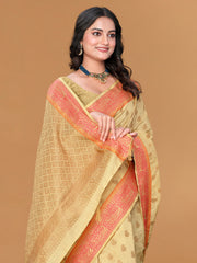 Zari Jaal Cotton Woven Saree