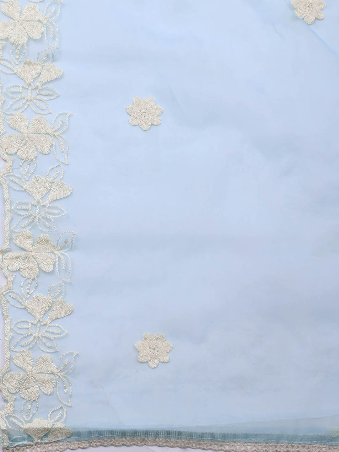 Neck Embroidery Chanderi Unstitched Suit With Dupatta