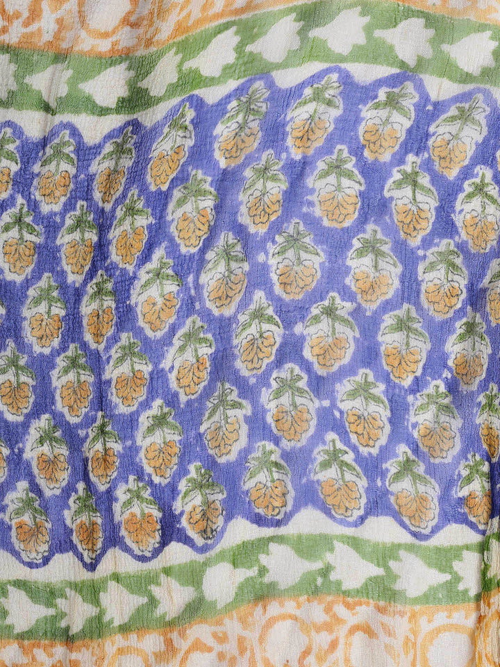 Printed Cotton Blend Unstitched Suit With Dupatta