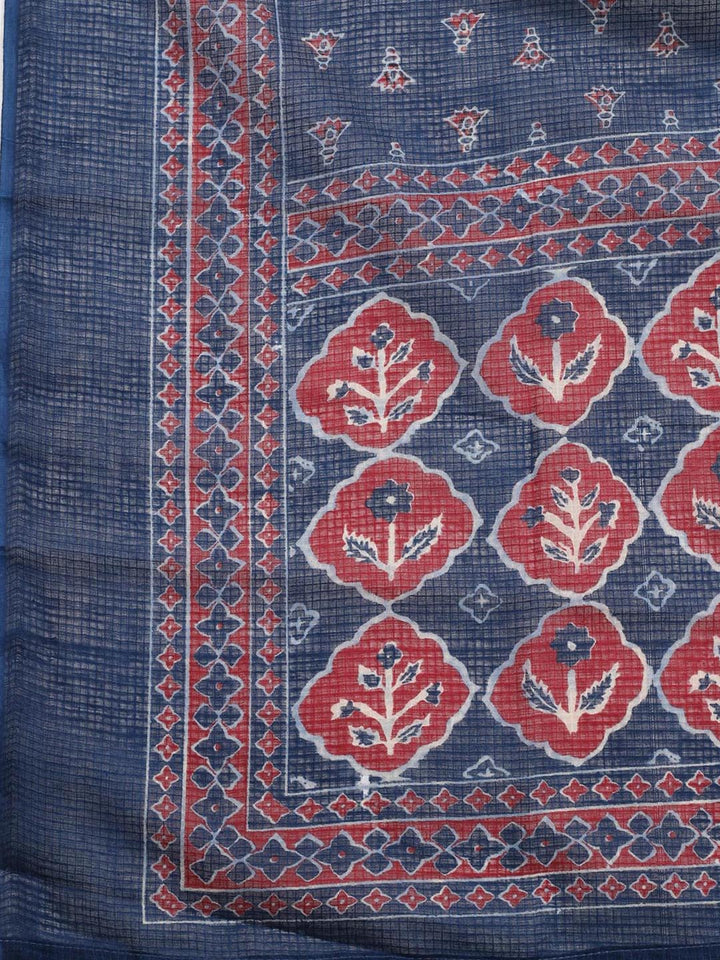 Printed Cotton Blend Unstitched Suit Piece With Dupatta