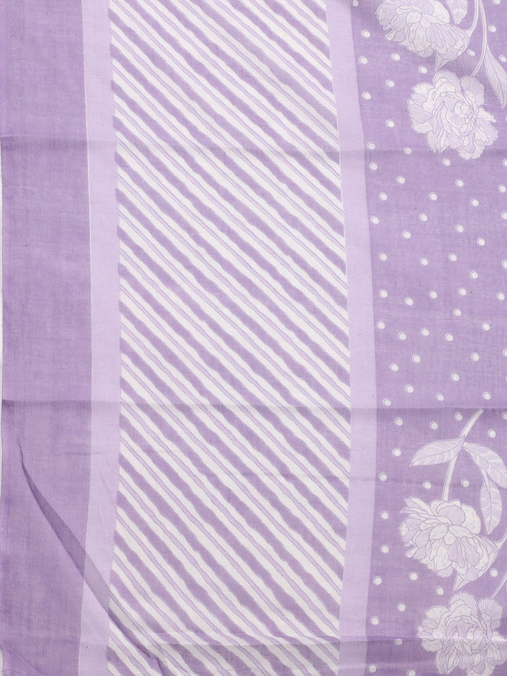 Neck Patti Cotton Blend Unstitched Suit With Dupatta