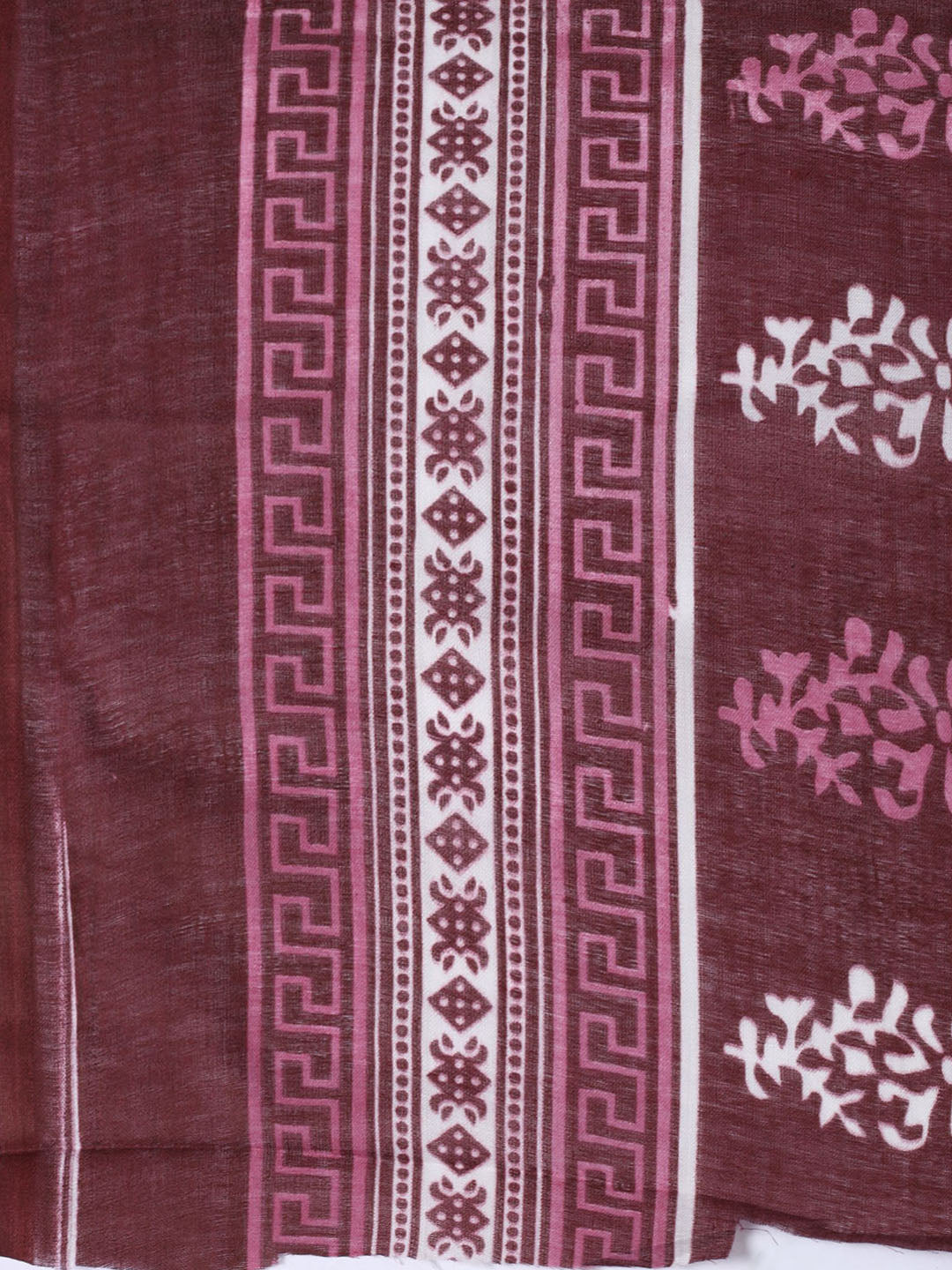 Printed Cotton Blend Unstitched Suit With Dupatta