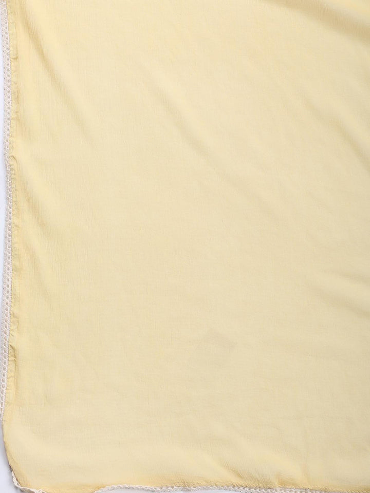 Neck Embroidered Chanderi Unstitched Suit With Dupatta
