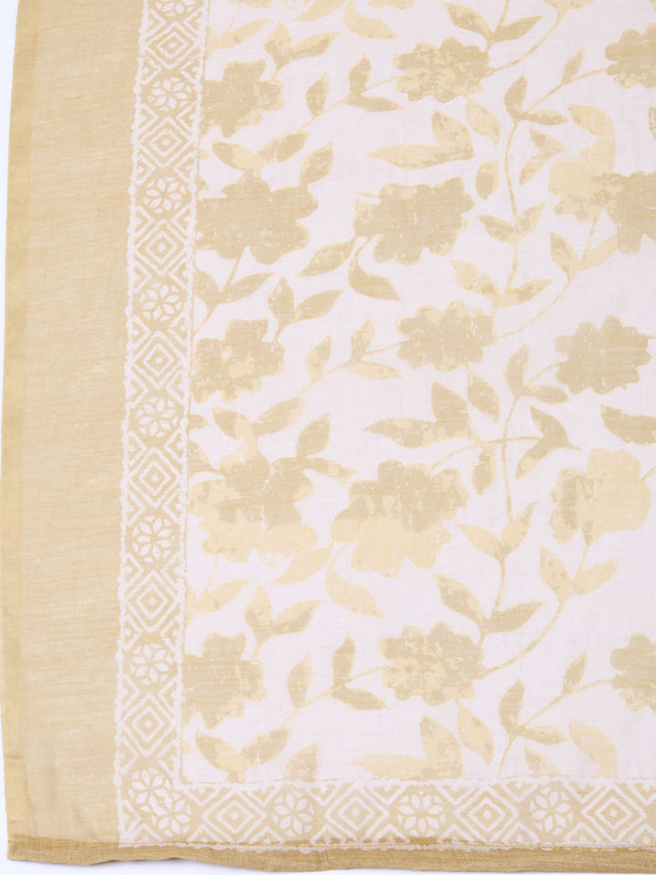 Neck Embroidered Cotton Blend Unstitched Suit With Dupatta