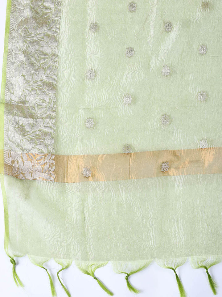 Woven Tissue Unstitched Suit With Dupatta