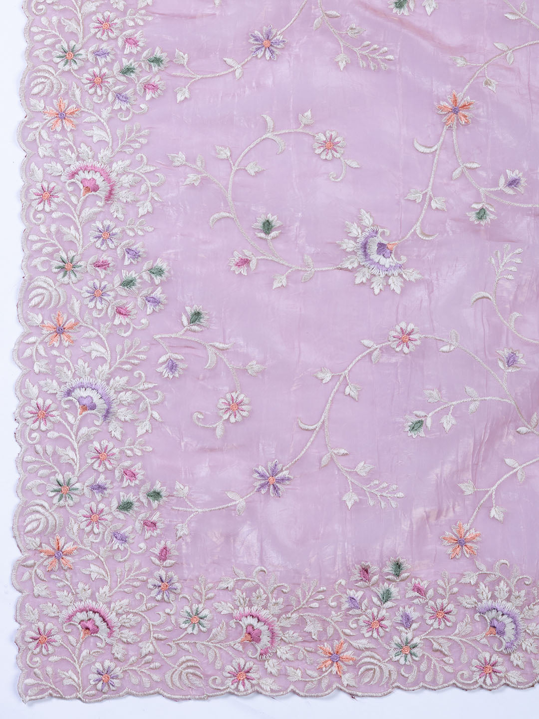 Embroidered Tissue Unstitched Suit With Dupatta