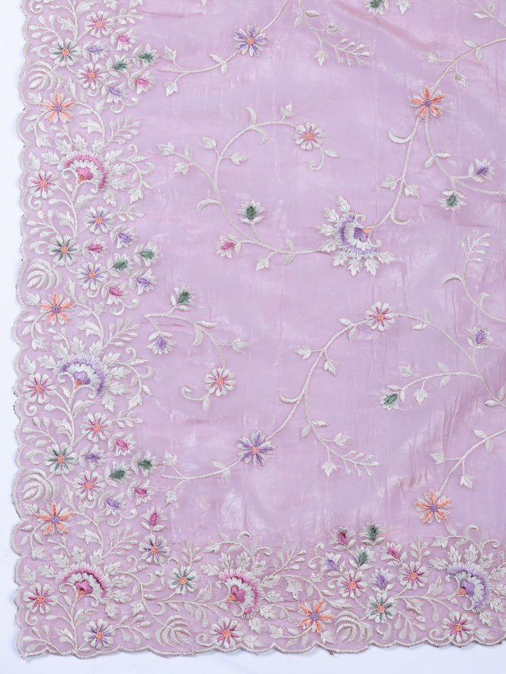 Embroidered Tissue Unstitched Suit With Dupatta