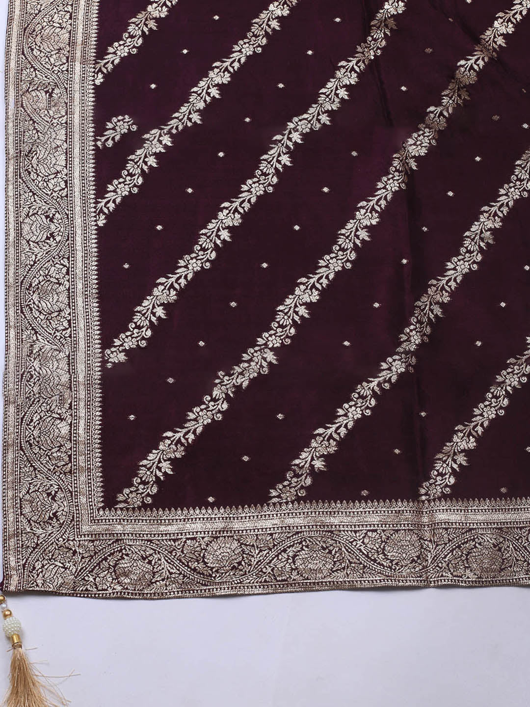 Embroidery Chanderi Unstitched Suit With Dupatta