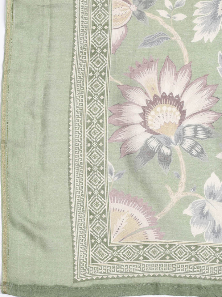 Printed Muslin Unstitched Suit With Dupatta