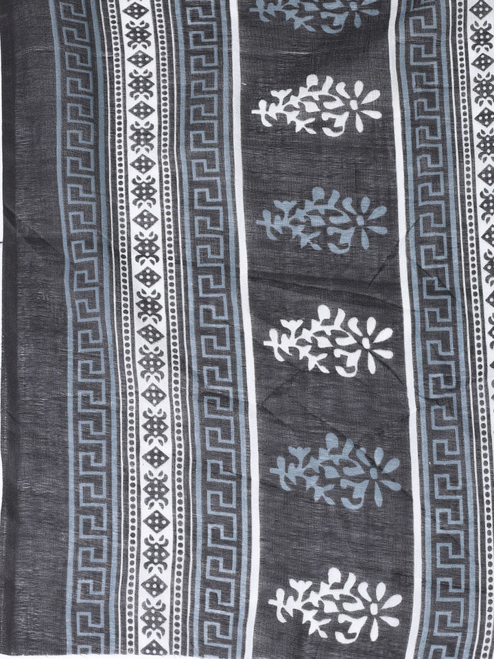 Printed Cotton Blend Unstitched Suit With Dupatta