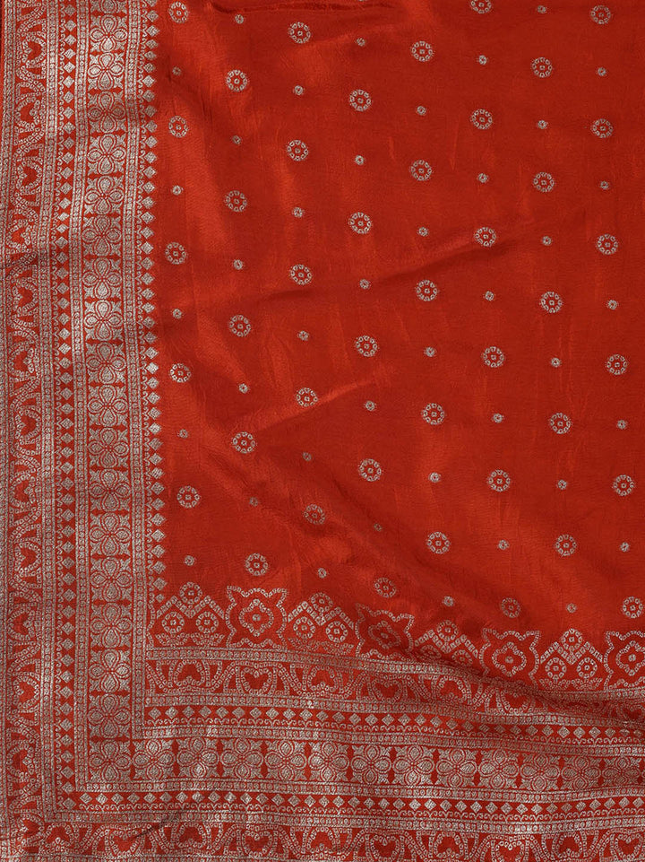 Embroidered Art Silk Unstitched Suit Piece With Dupatta