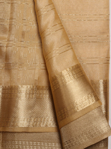 Plain Zari Border Organza Saree