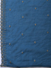 Neck Embroidered Cotton Blend Unstitched Suit With Dupatta