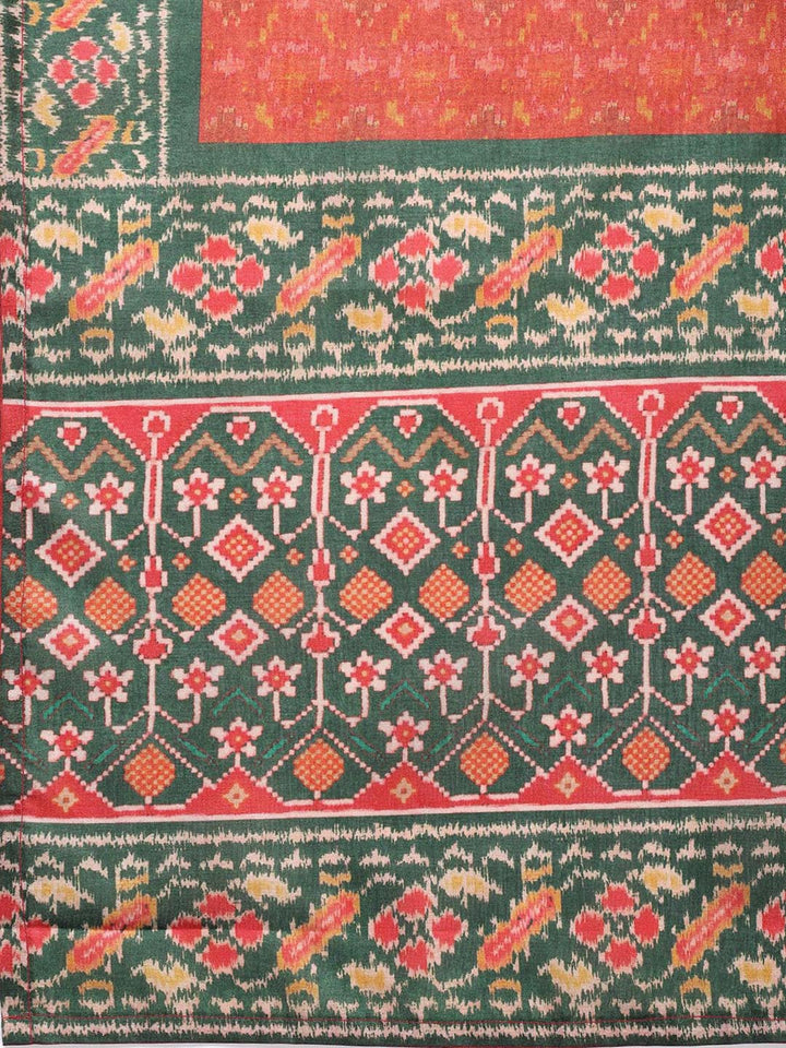 Printed Chanderi Unstitched Suit With Dupatta