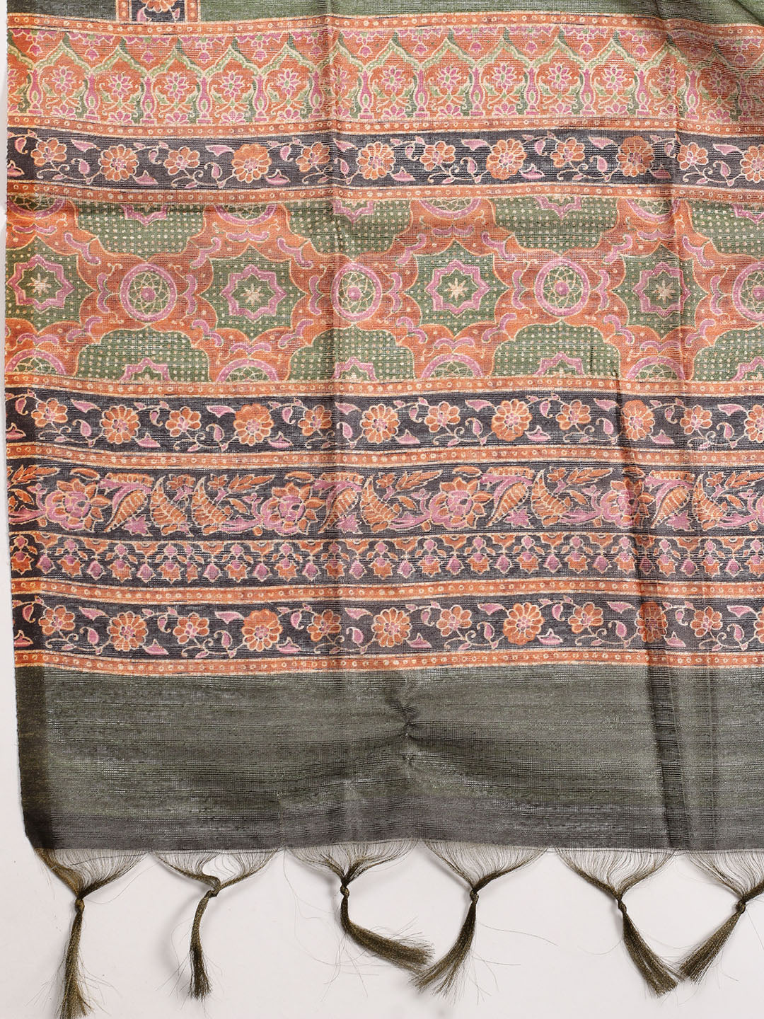 Neck Patti Chanderi Unstitched Suit With Dupatta