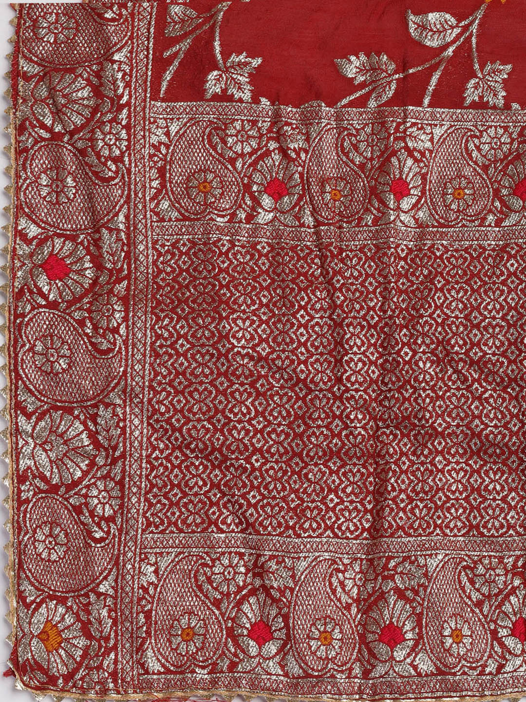 Neck Embroidery Chanderi Unstitched Suit With Dupatta