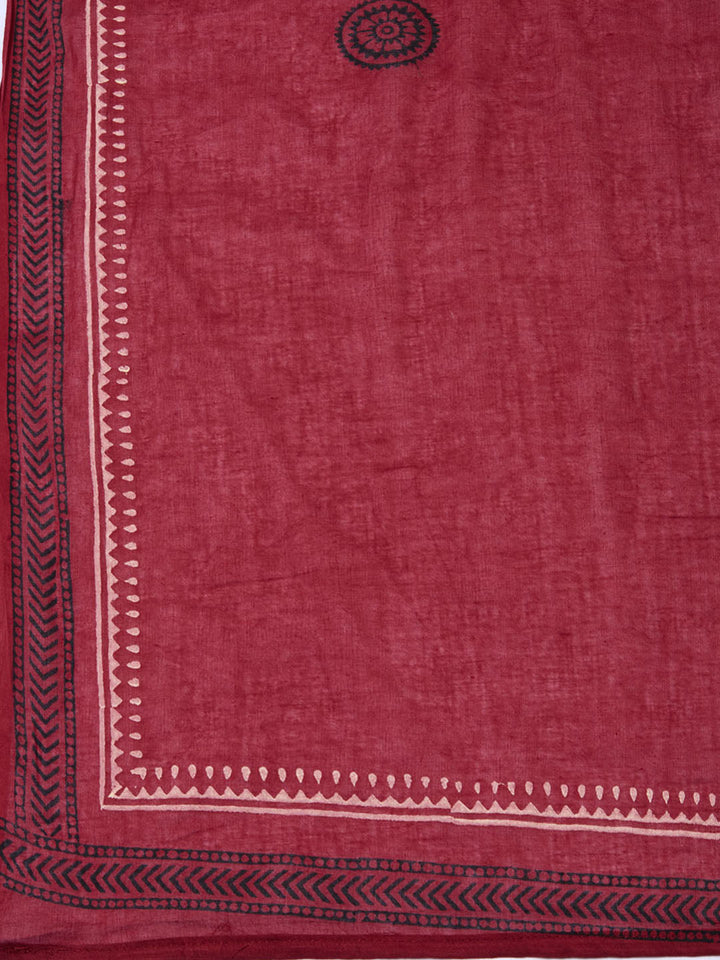 Printed Cotton Blend Unstitched Suit Piece With Dupatta