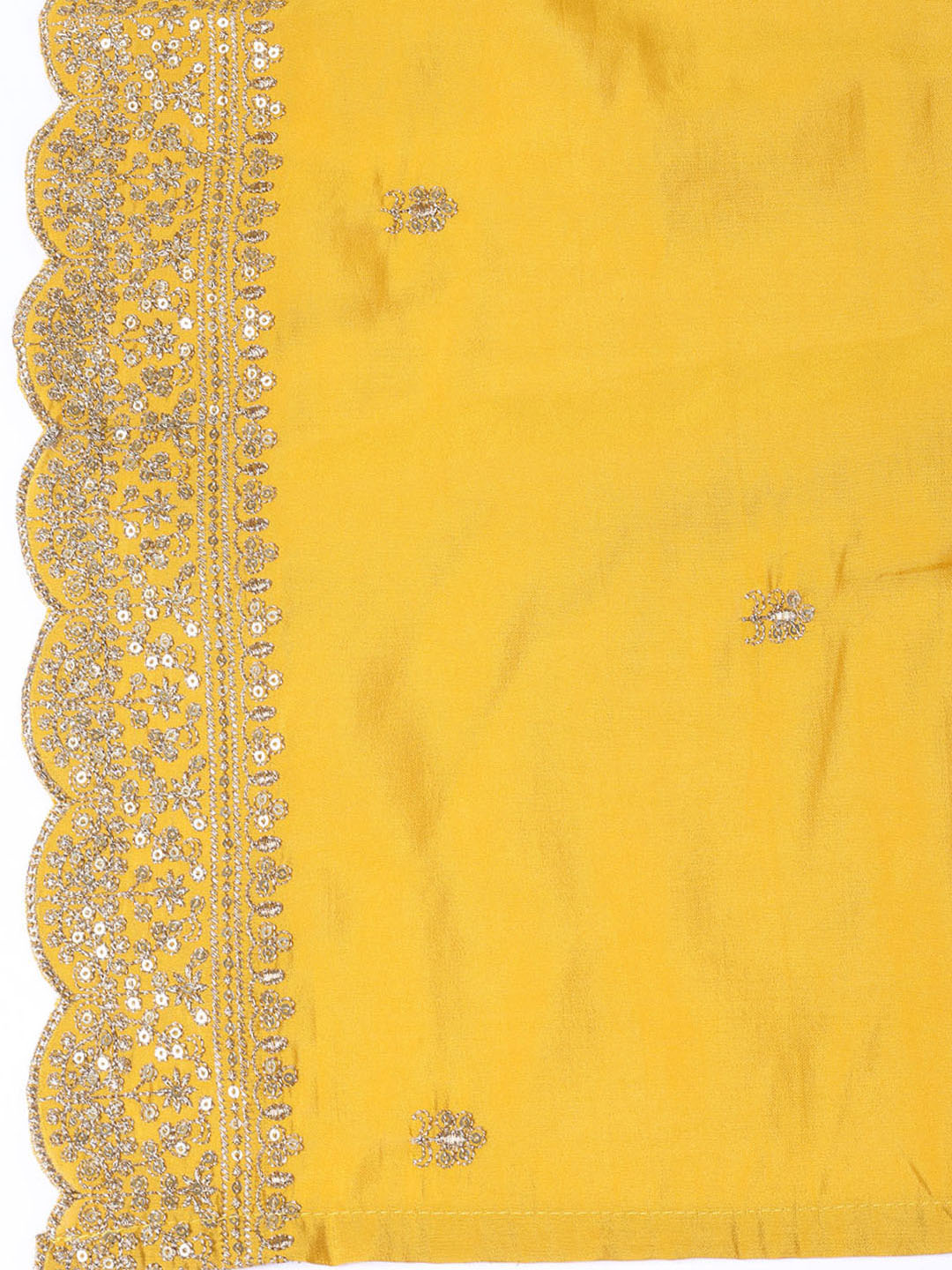 Neck Embroidered Chanderi Unstitched Suit Piece With Dupatta