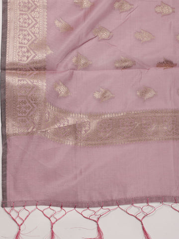 Woven Chanderi Unstitched Suit With Dupatta