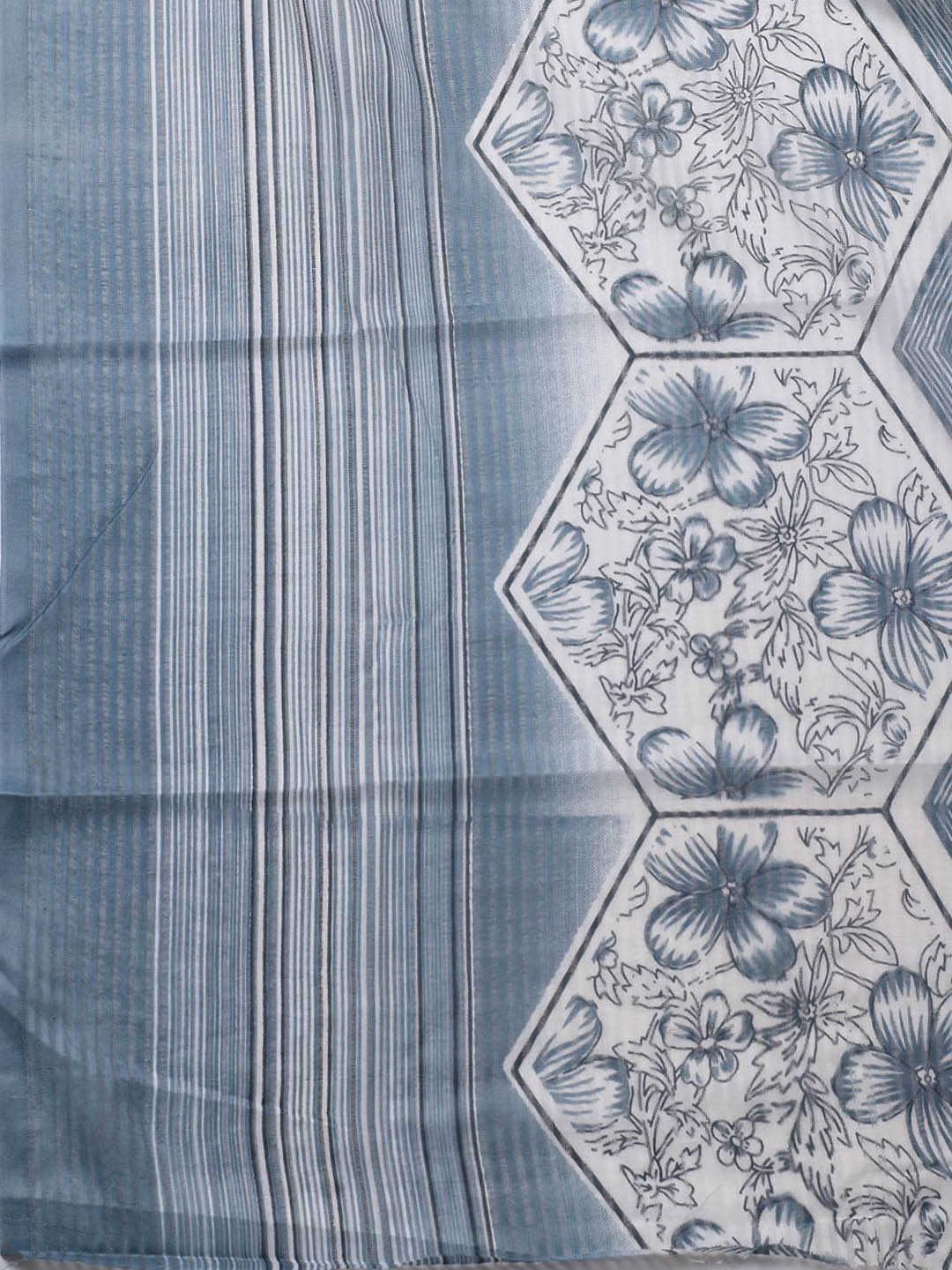 Printed Cotton Blend Unstitched Suit With Dupatta