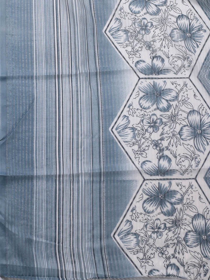 Printed Cotton Blend Unstitched Suit With Dupatta