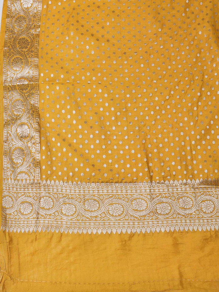 Floral Woven Chanderi Unstitched Suit With Dupatta