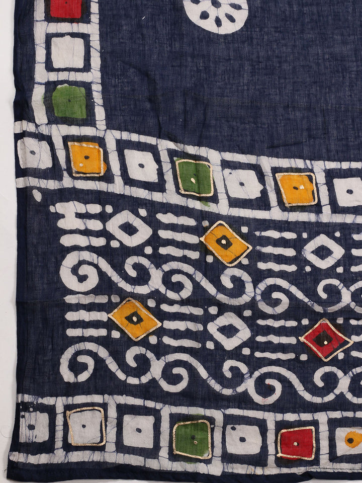 Printed Cotton Blend Unstitched Suit With Dupatta