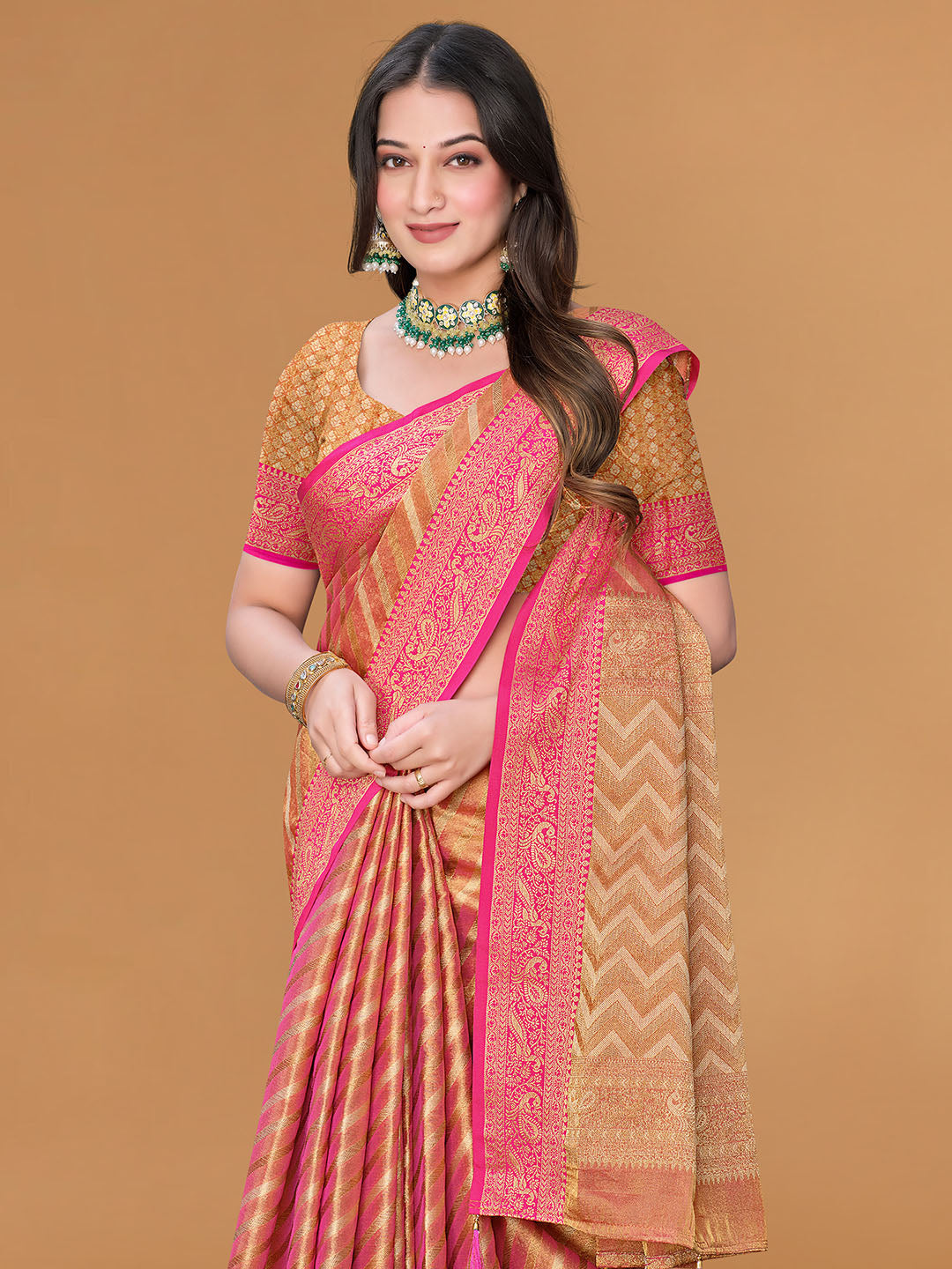 Zari Jaal Cotton Woven Saree