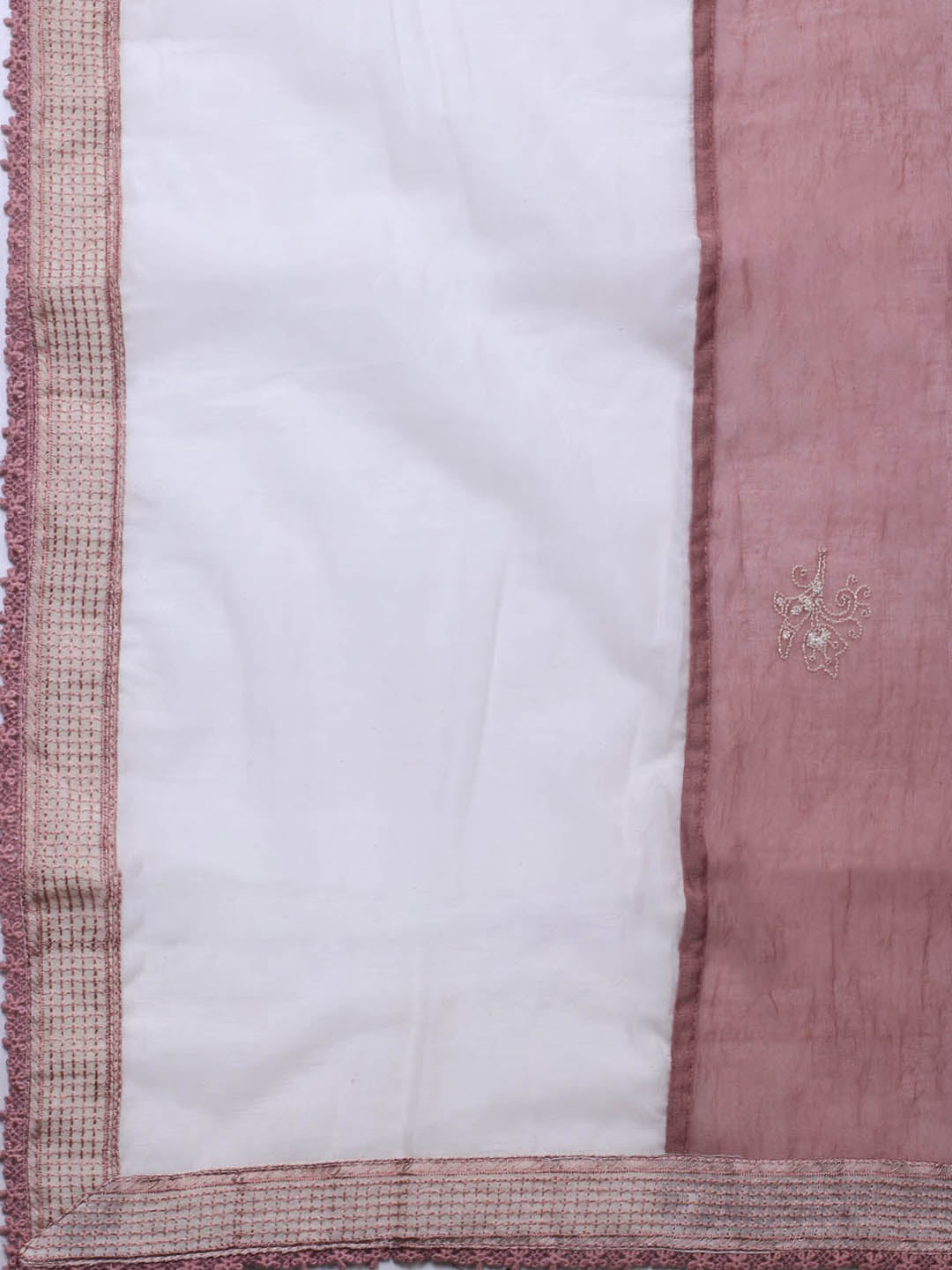 Embroidered Chanderi Unstitched Suit With Dupatta