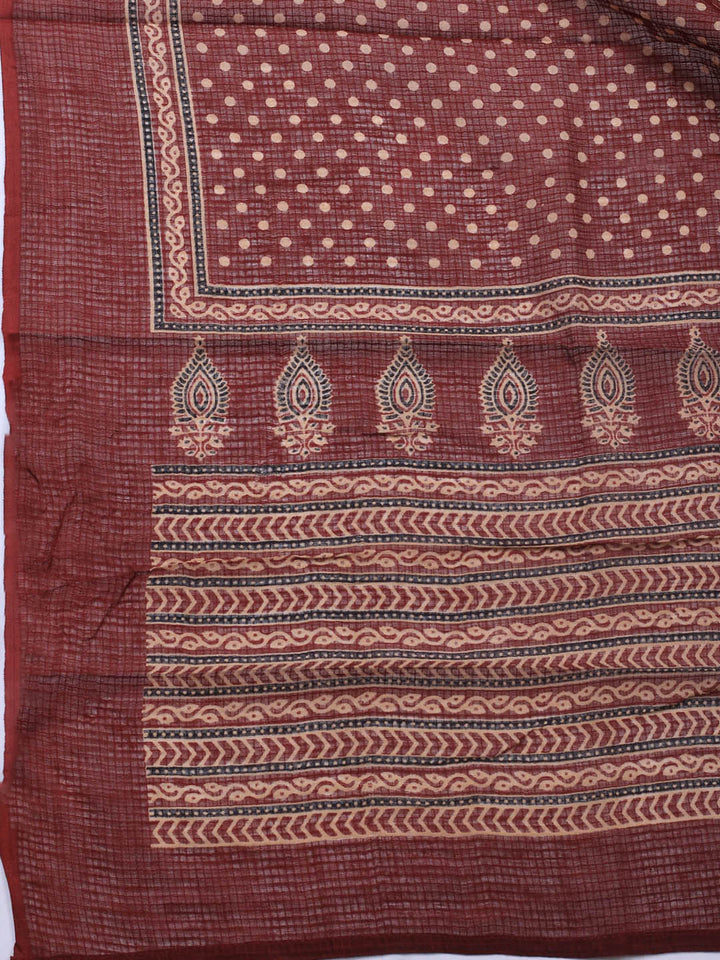 Printed Cotton Blend Unstitched Suit Piece With Dupatta