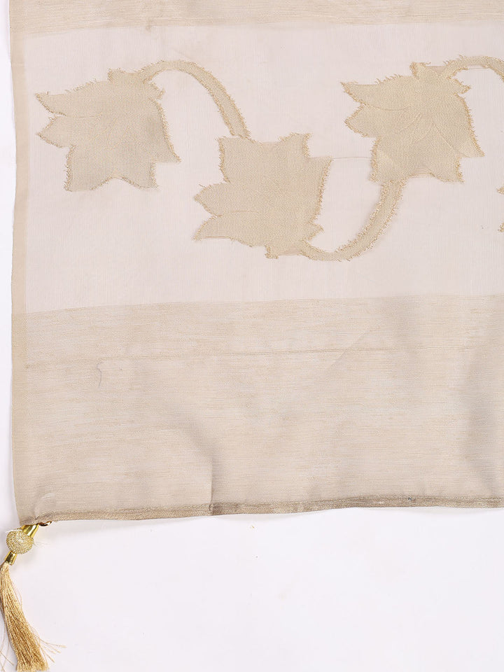 Printed Chanderi Unstitched Suit Piece With Dupatta