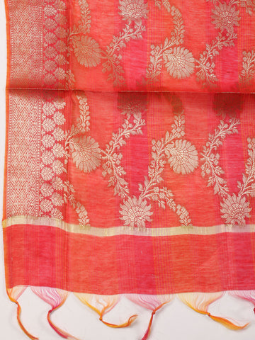 Woven Chanderi Unstitched Suit With Dupatta