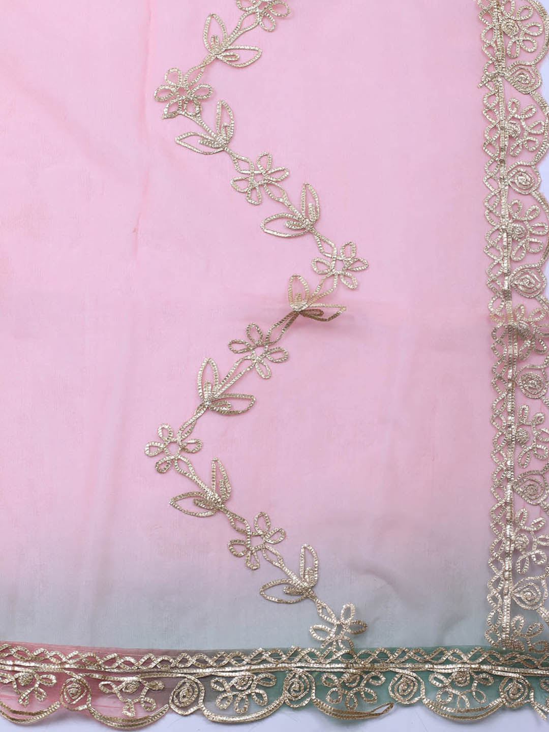 Neck Embroidery Chanderi Unstitched Suit With Dupatta