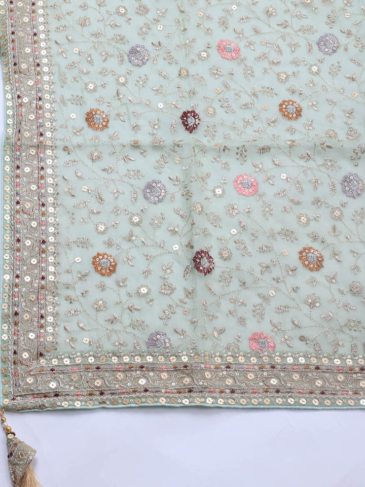 Embroidered Georgette Unstitched Suit Piece With Dupatta