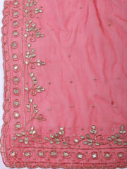 Neck Embroidery Organza Unstitched Suit Piece With Printed Dupatta