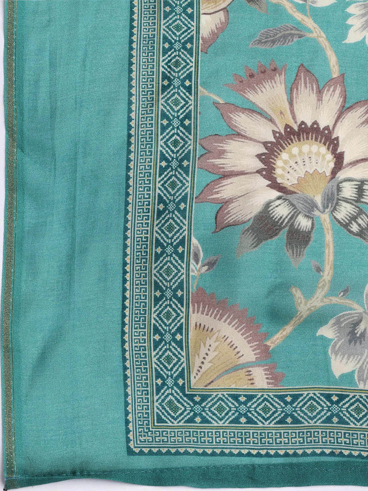 Printed Muslin Unstitched Suit With Dupatta