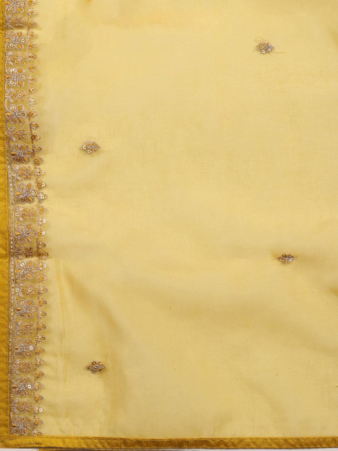 Neck Embroidered Organza Unstitched Suit With Dupatta