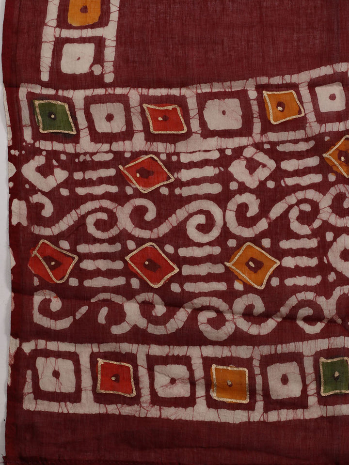 Printed Cotton Blend Unstitched Suit With Dupatta