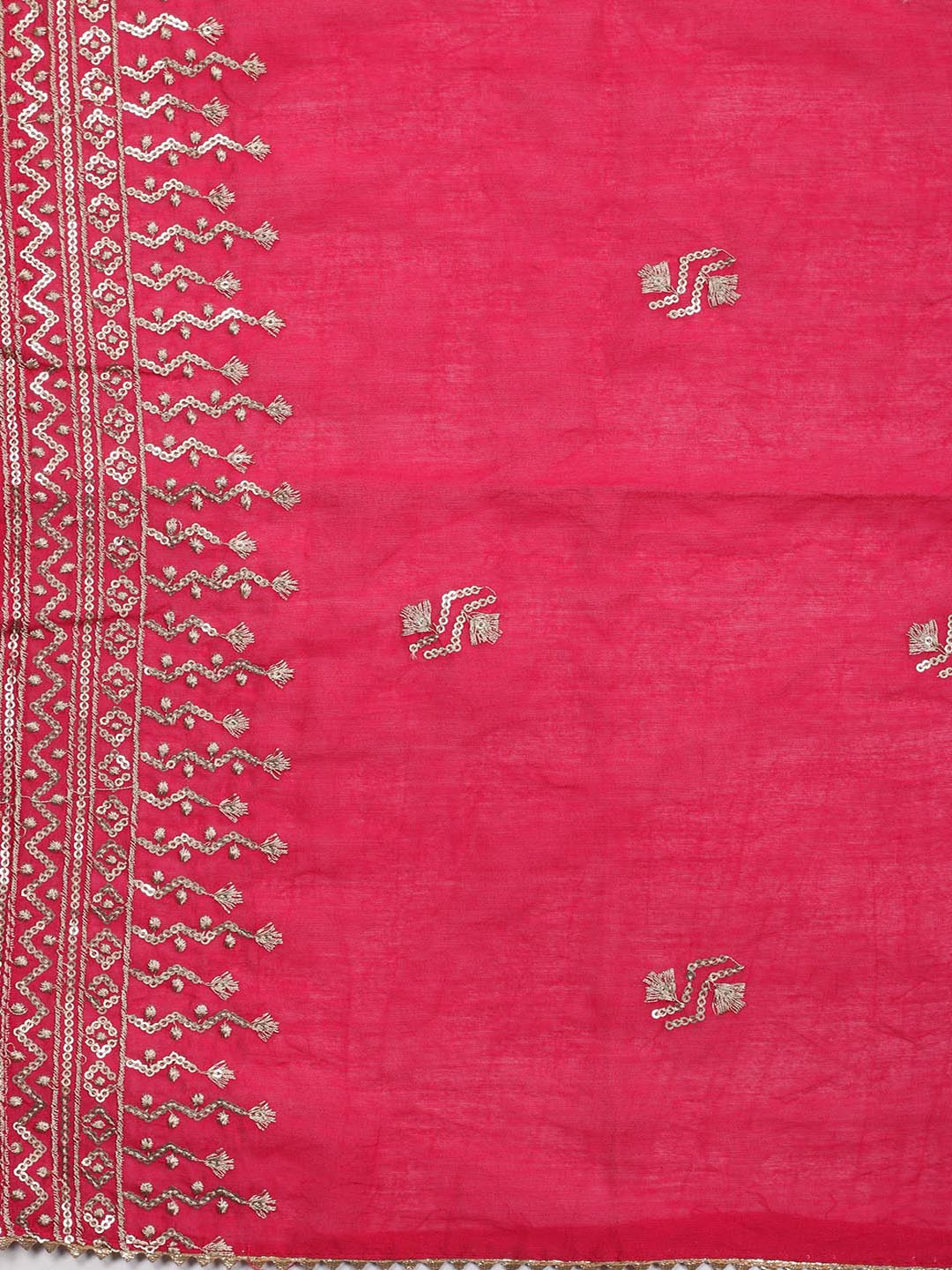 Embroidered Cotton Blend Unstitched Suit Piece With Dupatta