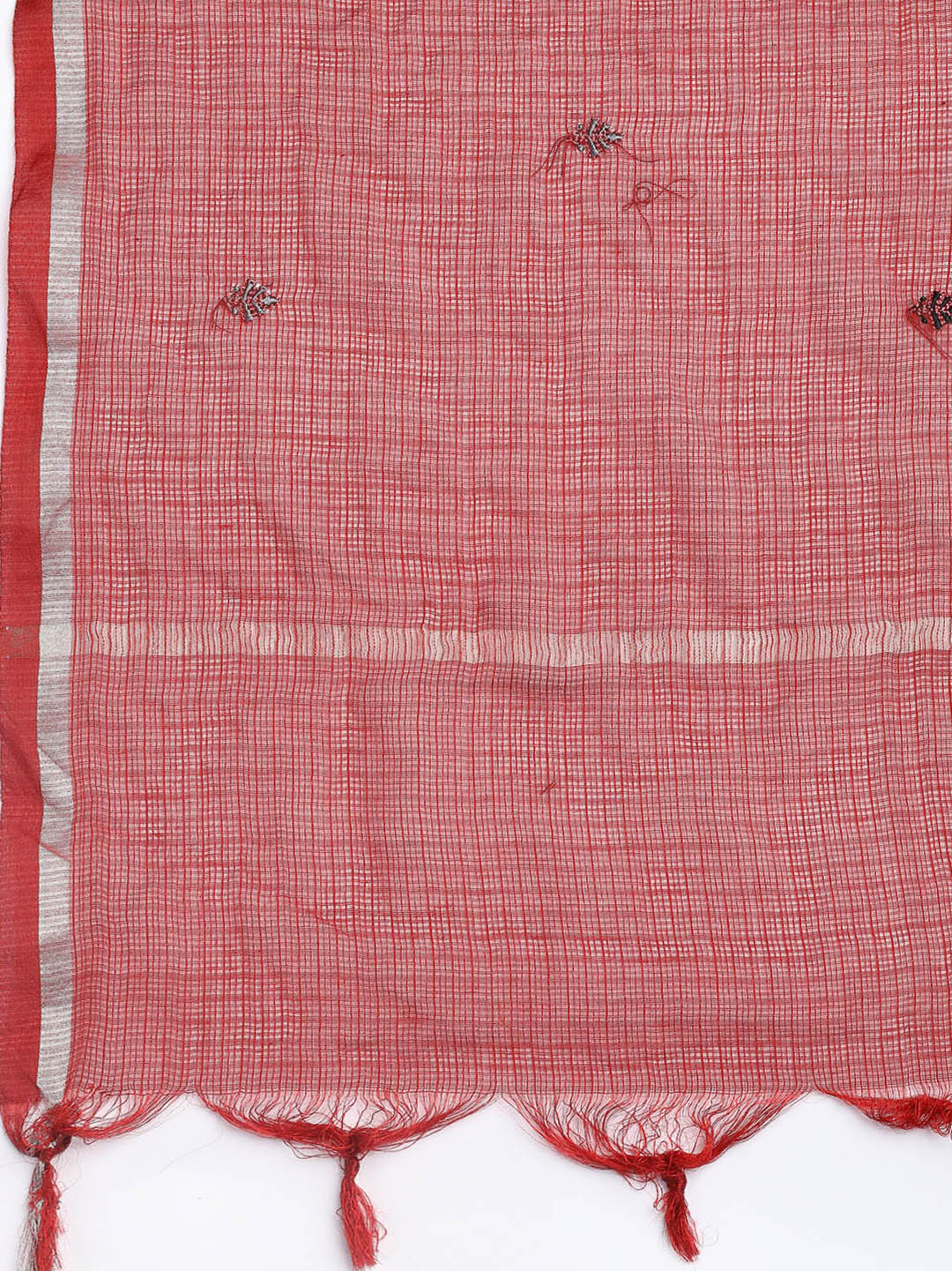 Neck Embroidered Cotton Blend Unstitched Suit With Dupatta
