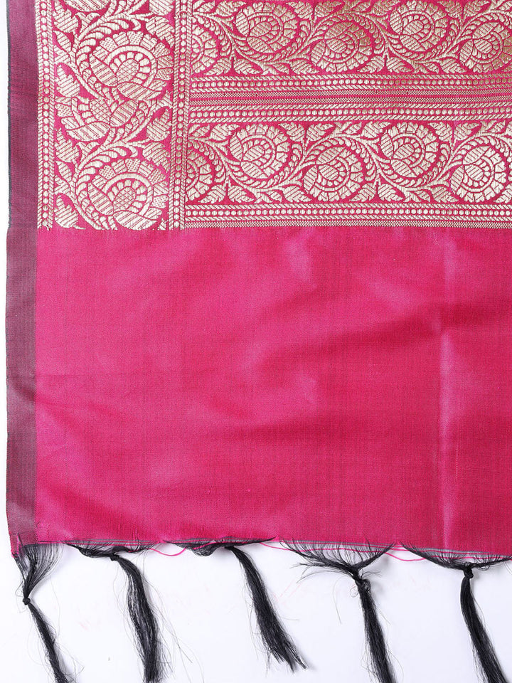 Woven Chanderi Unstitched Suit Piece With Dupatta