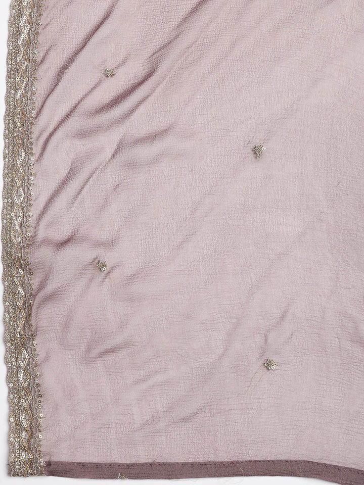 Patch Neck Art Silk Unstitched Suit With Dupatta