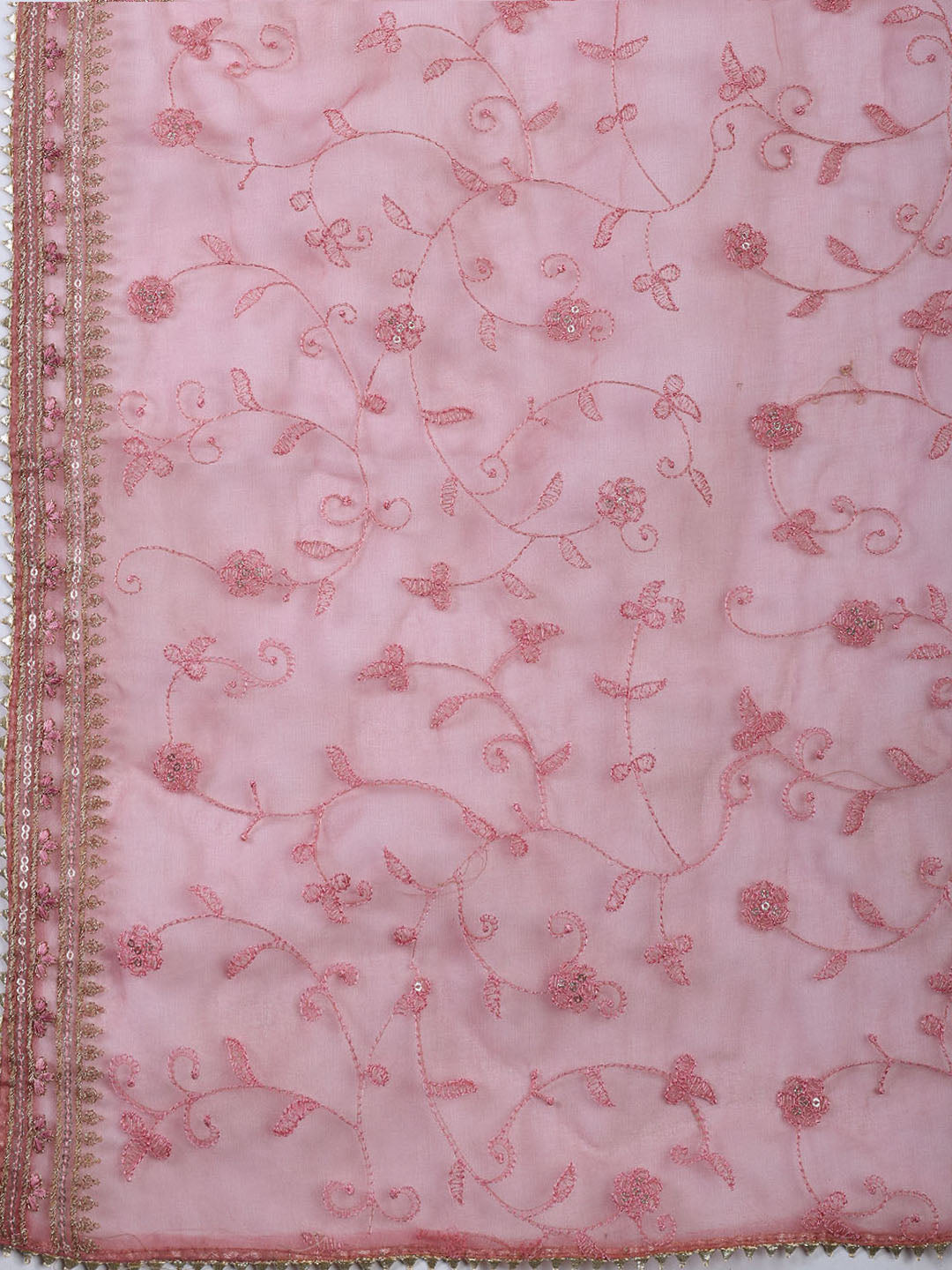 Neck Embroidery Tissue Unstitched Suit With Dupatta