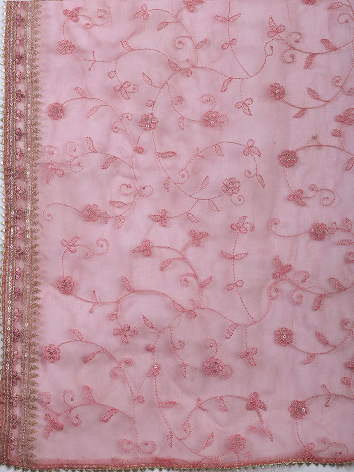 Neck Embroidery Tissue Unstitched Suit With Dupatta